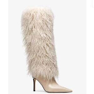 NEW MICHAEL KORS Dawn Faux Shearling Boots – Natural / White – Women’s Size 9.5